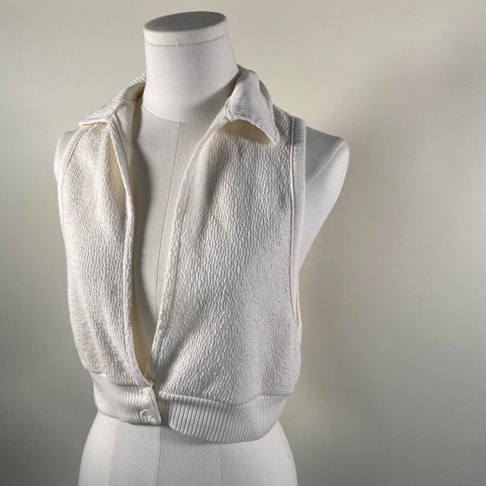 Vintage white cropped vest top